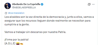 Abelardo de la Espriella se dirigió a los alcaldes del departamento del Huila en el empalme regional - crédito @ABDELAESPRIELLA/X