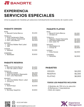 Los precios de paquetes premium en el Estadio Azteca llegan hasta 6 mil 900 pesos, abarcando desde azulitos y cocteles hasta cervezas y refrescos. (Foto: Redes)