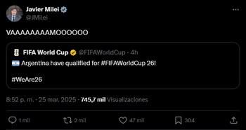 Milei también celebró la clasificación