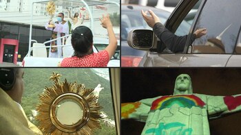 En papamóvil, desde el aire o dentro de autos... Pascua en tiempos de coronavirus