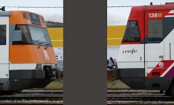 Trenes de Rodalies con la