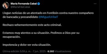 María Fernanda Cabal reaccionó al