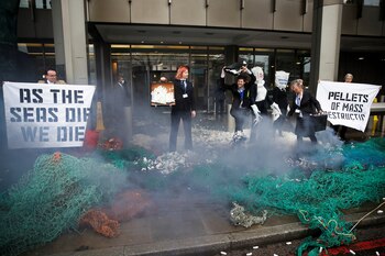 Protesta de activistas de Ocean