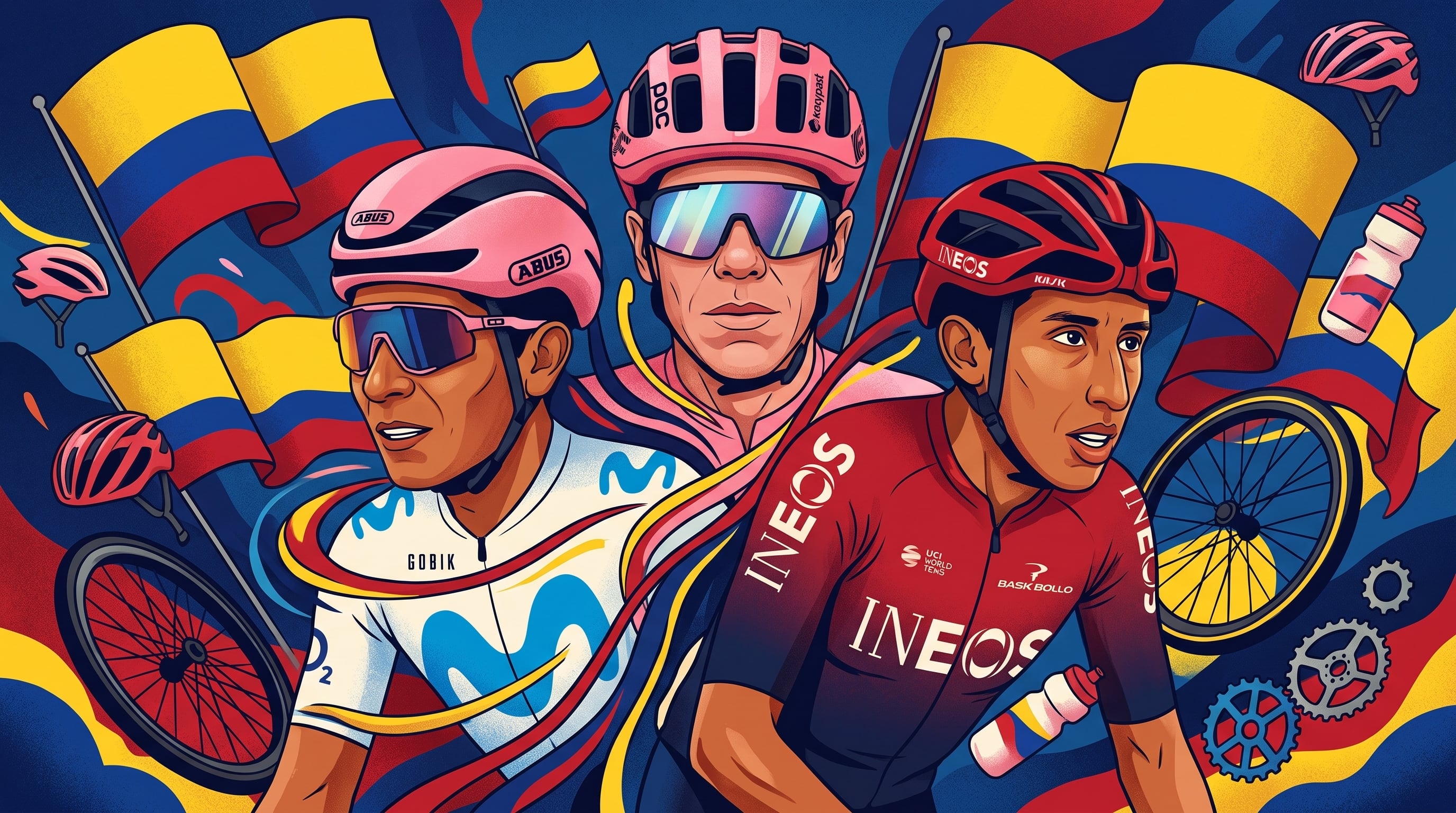 Egan Bernal, Nairo Quintana y Rigoberto Urán hacen parte de una generación que posicionó al ciclismo colombiano entre los protagonistas de las grandes vueltas europeas -crédito Visuales IA