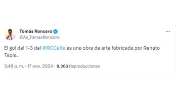 Elogio de Tomás Roncero a