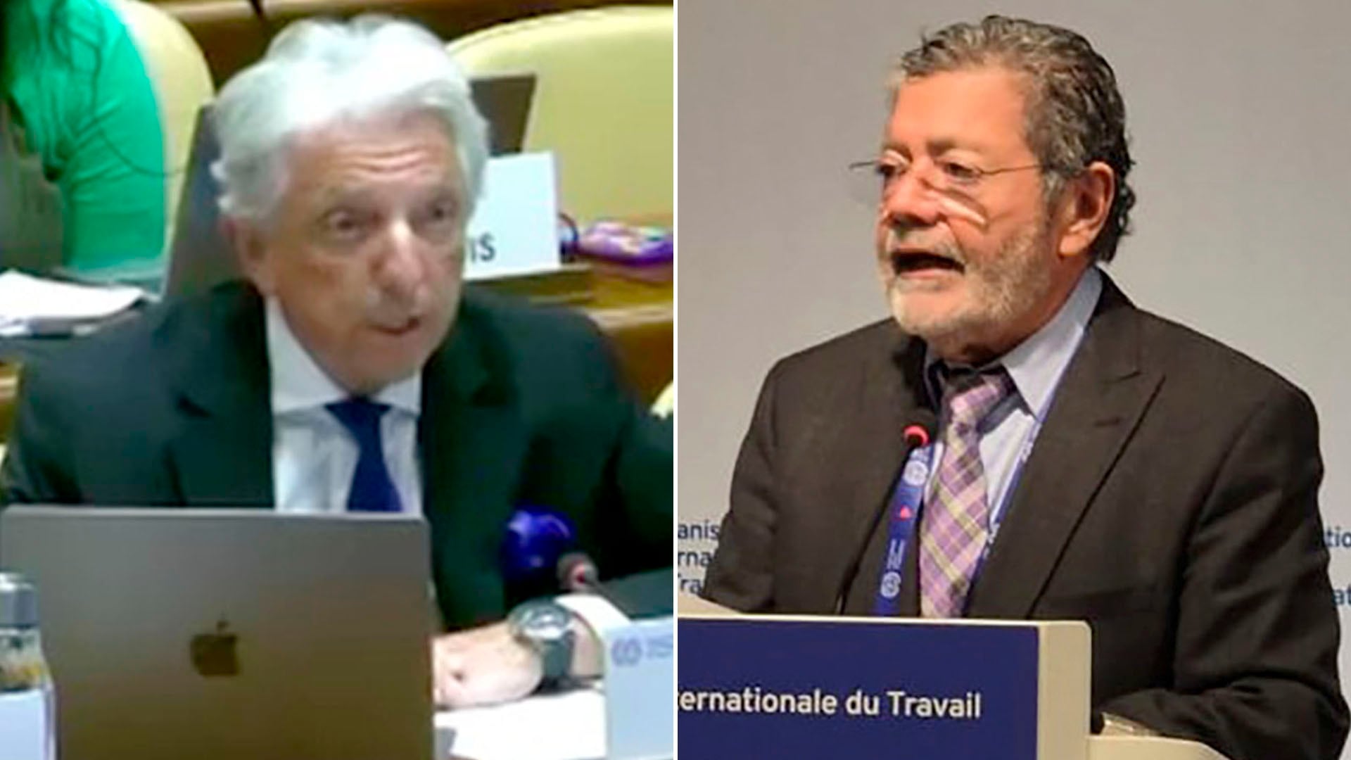 Carlos Foradori y Gerardo Martínez, en un intercambio de acusaciones en sus discursos ante la Organización Internacional del Trabajo (OIT)