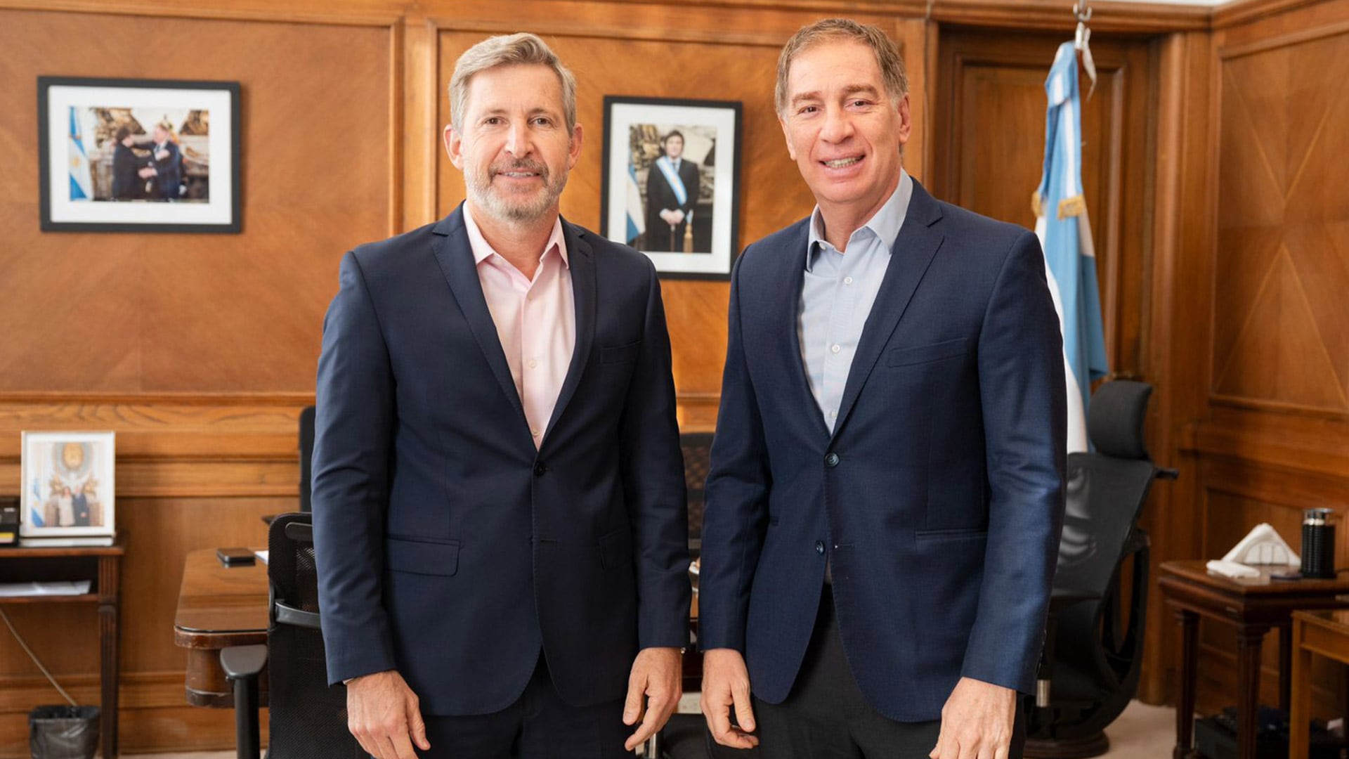 Rogelio Frigerio se reunió con Diego Santilli en la Casa Rosada