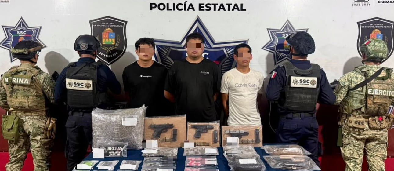Capturan a tres cubanos con más de 130 dosis de presuntas drogas en Cancún