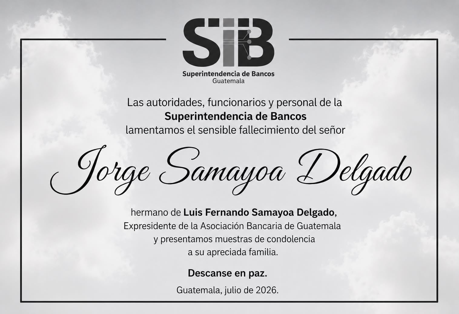 Instituciones privadas han manifestado sus muestras de condolencia a las familia de las víctimas de la avioneta accidentada en San Miguel Pochuta, Chimaltenango.