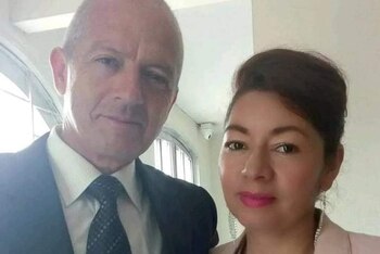 William Gabriel Téllez junto a Ana Lucia Rey Triana. Él es señalado de asesinarla