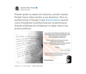 El tuit en la cuenta