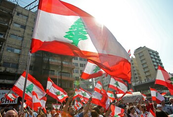 Manifestación en Jal el-Dib, al