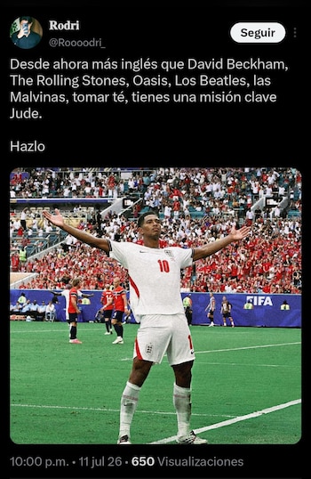 En las redes sociales distintas páginas de fans mexicanos han mostrado su total apoyo para la Selección de Inglaterra (Captura de pantalla)