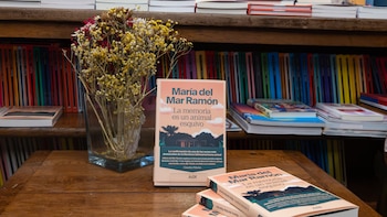 La escritora colombiana María del Mar Ramón presenta su nuevo libro 'La memoria es un animal esquivo'. (Alejandro Higuera López/Infobae)