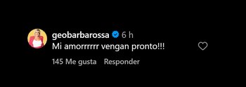 La reacción de Georgina Barbarossa