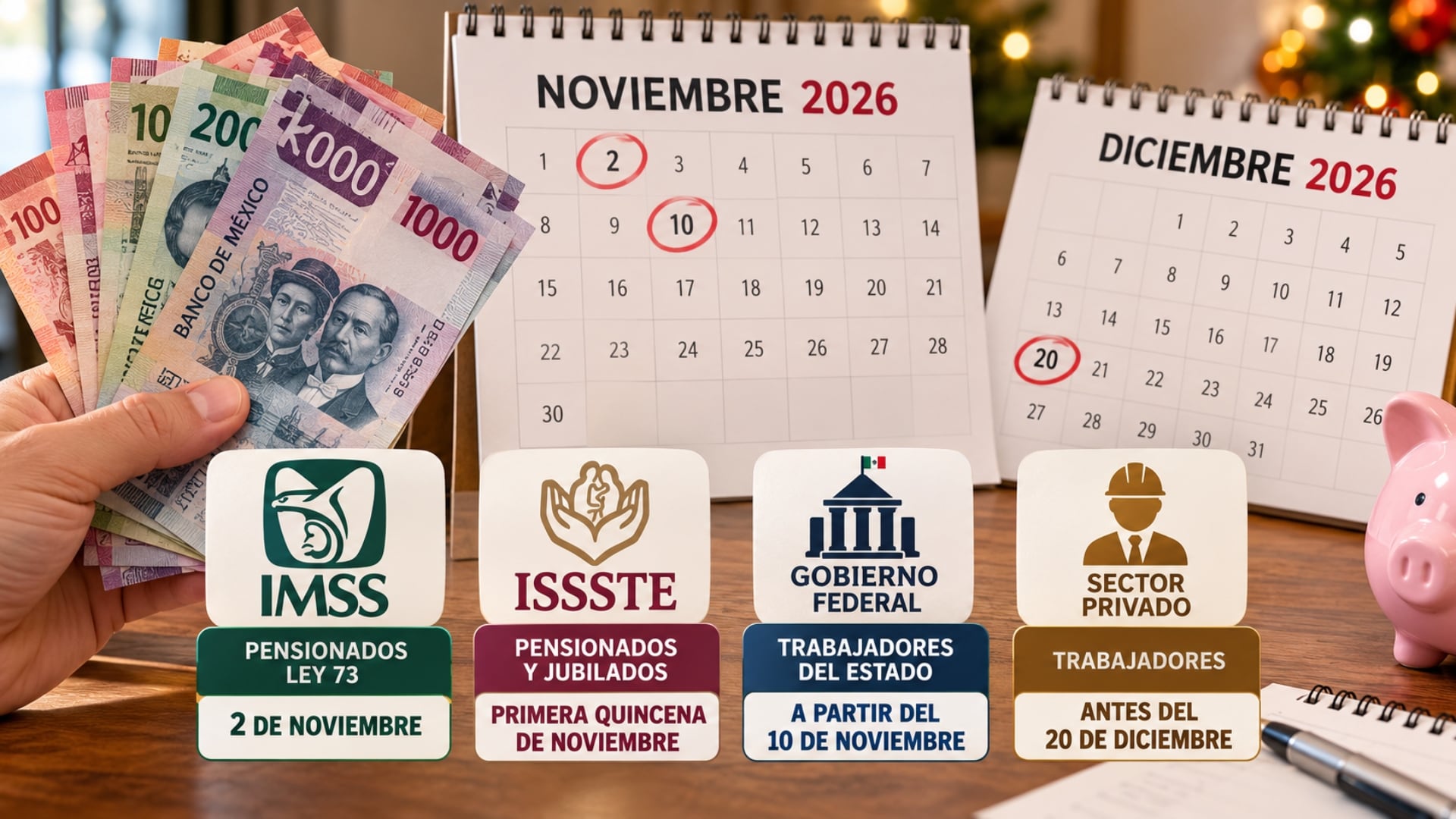 Fechas de pago del aguinaldo 2026 en México según régimen laboral