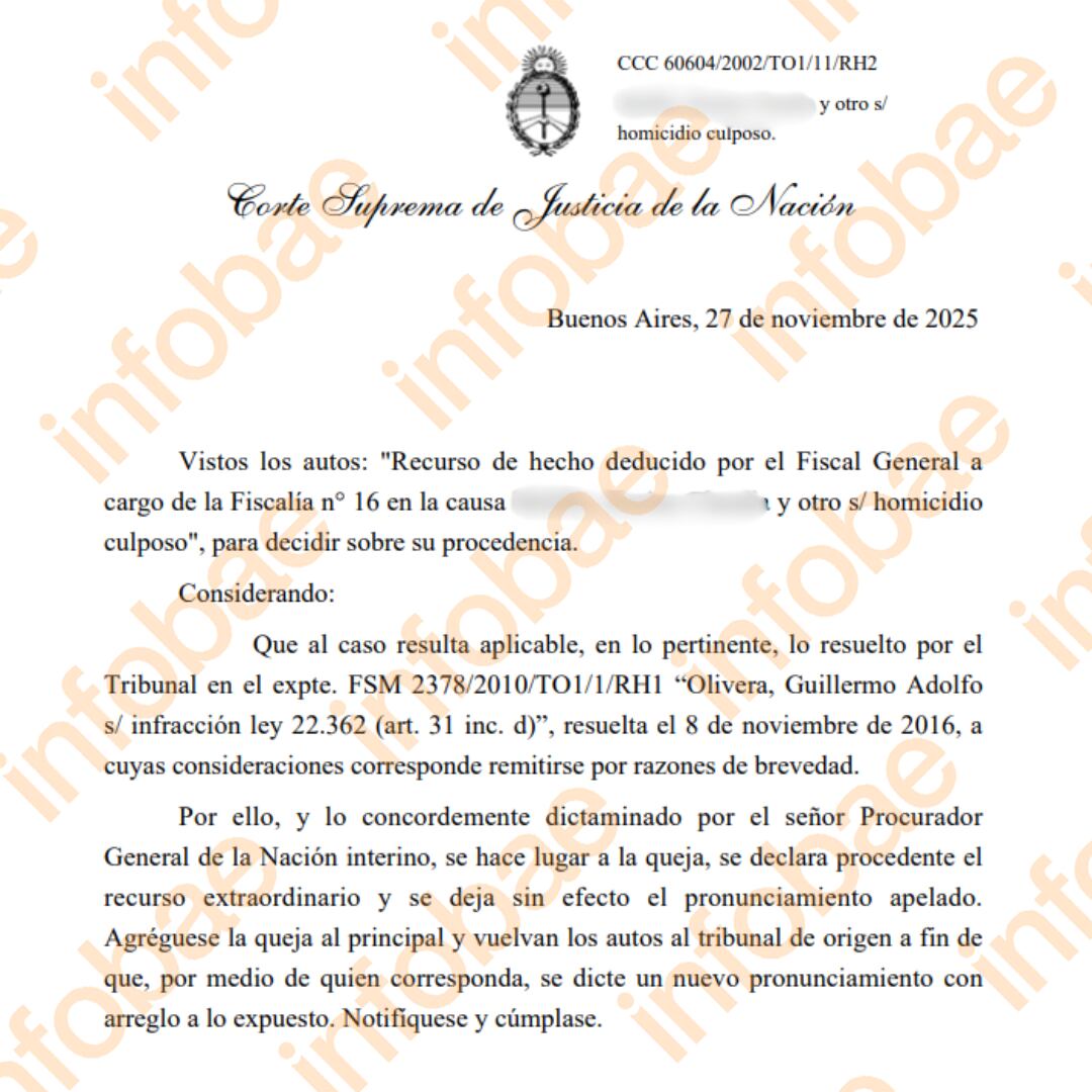 El fallo de la Corte Suprema de Justicia al que accedió este medio