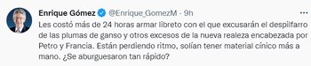 Enrique Gómez arremete contra las
