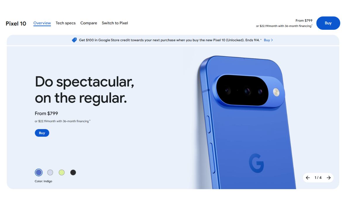El nuevo dispositivo de Google tiene un valor que inicia desde los 799 dólares. (Google)