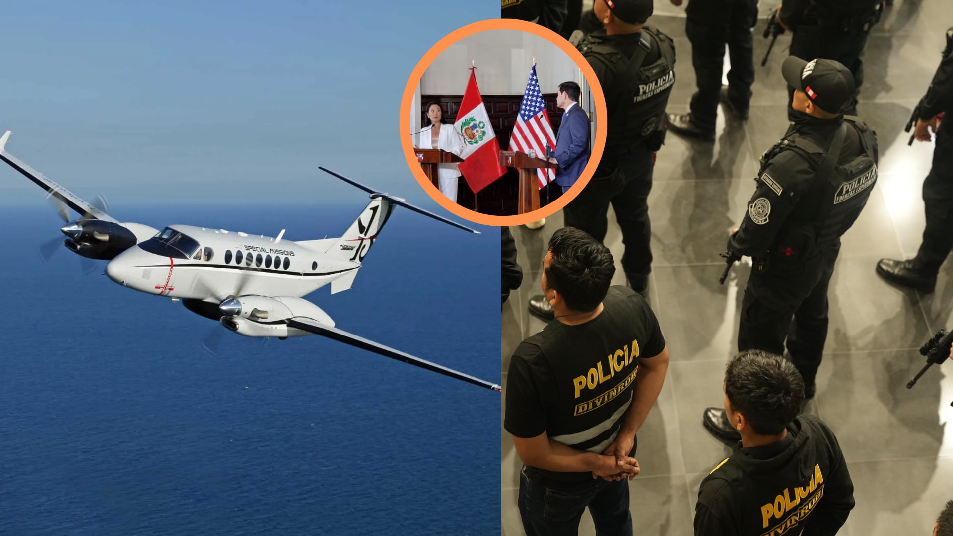 transferencia de dos aeronaves King Air 360ER, US$20 millones para el programa F-16 y continuidad de la cooperación policial. Composición: Infobae