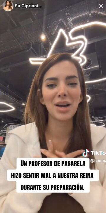 Suheyn Cipriani, con expresión seria y manos juntas, relata el difícil trato recibido en MGI All Stars durante su etapa de preparación, generando debate.