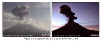 Actividad volcánica del Popocatépetl a