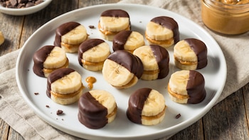 Receta de bananas con pasta de maní casera y chocolate, rápida y fácil