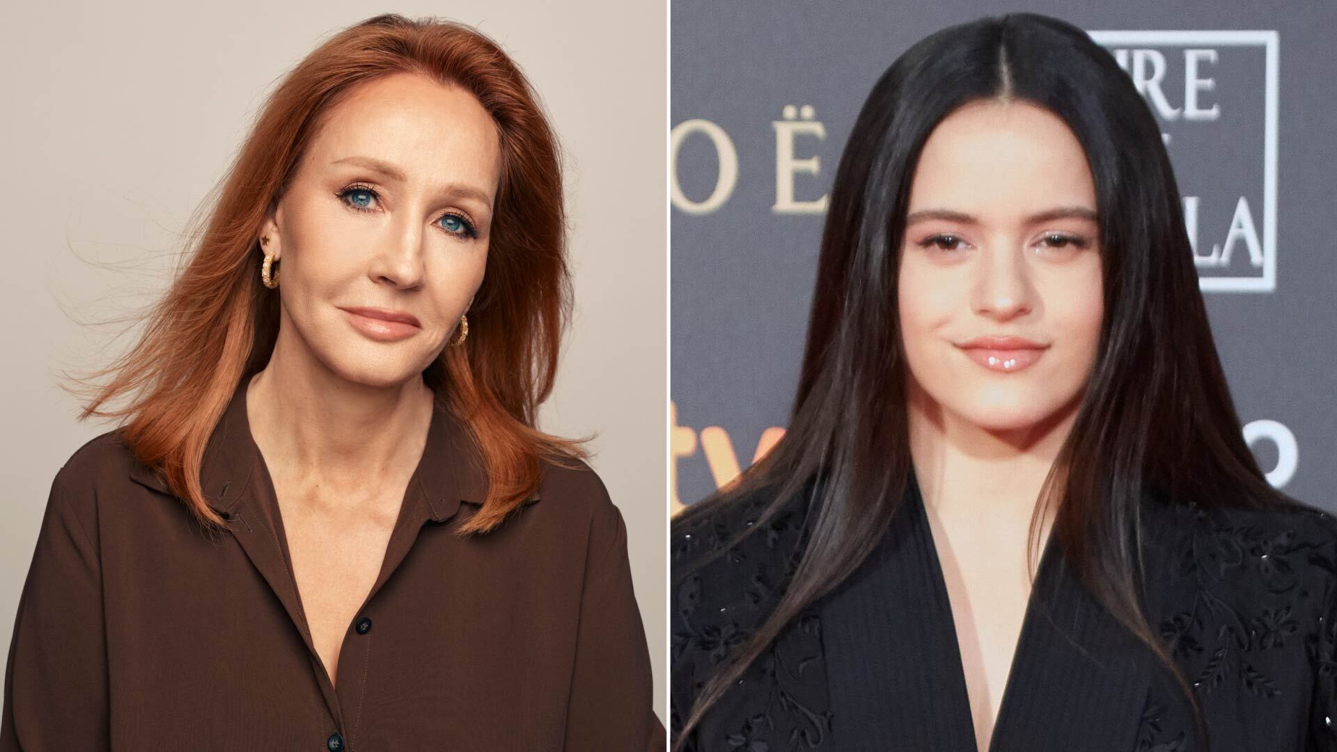 El debate sobre separar al autor de su obra se intensifica con la cultura de la cancelación y la exposición en redes sociales. Izquierda: J. K. Rowling, derecha: Rosalía