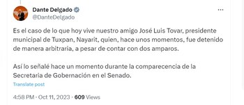 Parte del mensaje de Dante