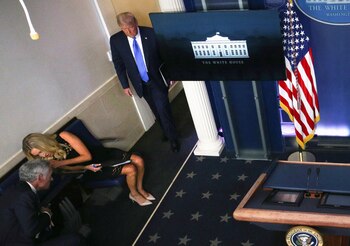 Donald Trump llegando a la