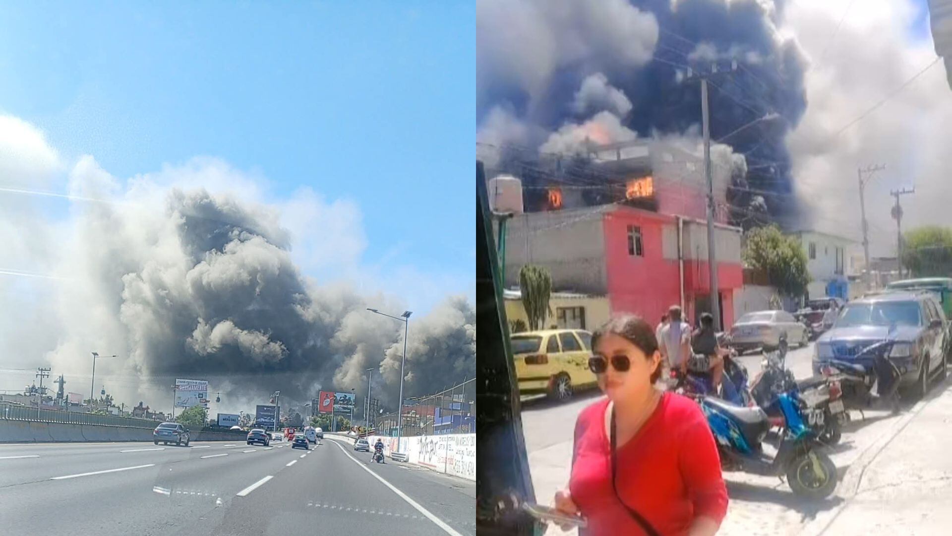 Incendio en Ecatepec. Foto: Composición Fotográfica