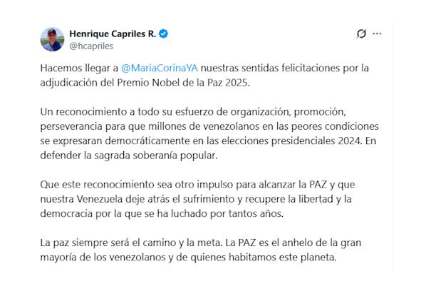 Las palabras de Henrique Capriles