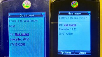 Mensajes de texto intercambiados entre