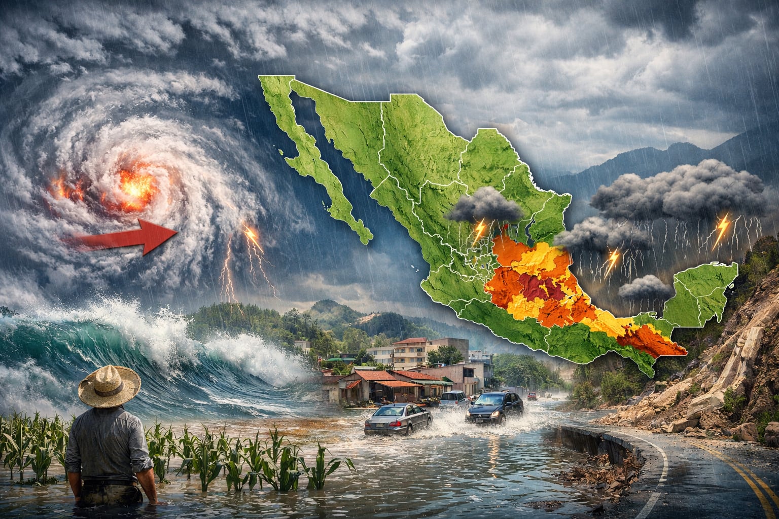 Monzón mexicano causará tres días de lluvias intensas con tormenta eléctrica y granizo: estos serán los estados más afectados