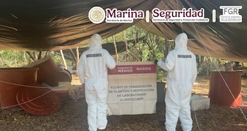 Restan poder al narco en Sinaloa: autoridades desmantelan un narcolaboratorio en Culiacán. Marina