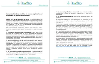 La nueva normativa elimina la obligación de traducciones innecesarias en el etiquetado de cosméticos, facilitando procesos para fabricantes y comercializadores - crédito Invima