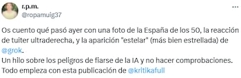 Captura del tuit de @ropamuig37.