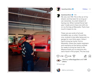Lewis Hamilton restauró una Ferrari abandonada