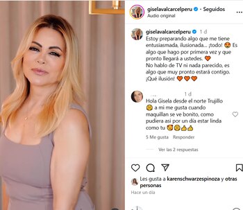 Gisela Valcárcel anuncia nuevo emprendimiento