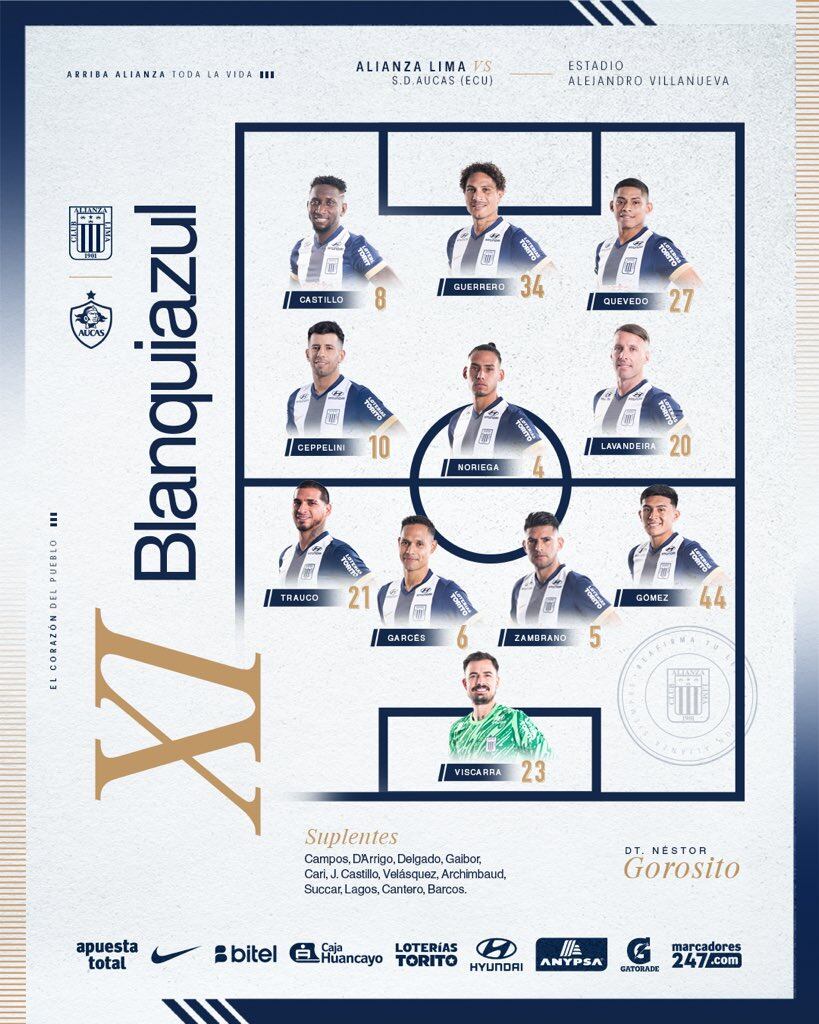 Alianza Lima vs Aucas EN VIVO HOY: minuto a minuto del amistoso en Matute 2025 1 Once de Alianza Lima ante Aucas.