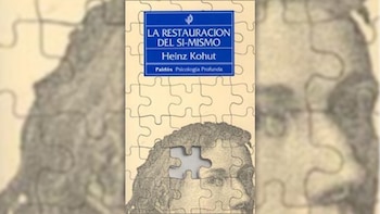 La portada del libro "La Restauración del Sí-Mismo" de Heinz Kohut, con un fondo de rompecabezas y una pieza faltante sobre la frente de un rostro