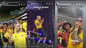 Valentina Taguado, Westcol y Andrés Altafulla compartieron su entusiasmo por la victoria de Colombia, cada uno desde diferentes escenarios: el estadio Azteca, redes sociales e incluso una presentación masiva en Barranquilla - crédito @altafulla @westcol @valentinataguado/ Instagram