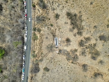 Vista aérea del accidente. Crédito: Gobierno de Nayarit