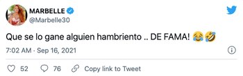 Fotografía tomada de Twitter @Marbelle30
