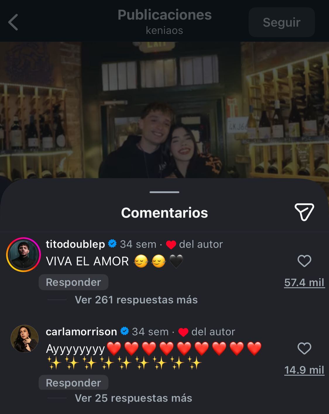 Morrison ya había compartido mensajes de apoyo y entusiasmo hacia la pareja, precedente relevante para la consolidación de este sencillo. (Instagram/ @keniaos)