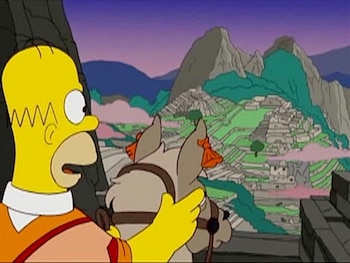 Los Simpson en Machu Picchu.