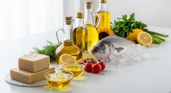 Aceites vegetales y pescado fresco