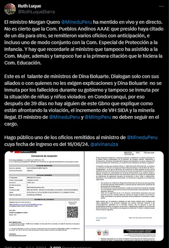 Publicación de Ruth Luque en