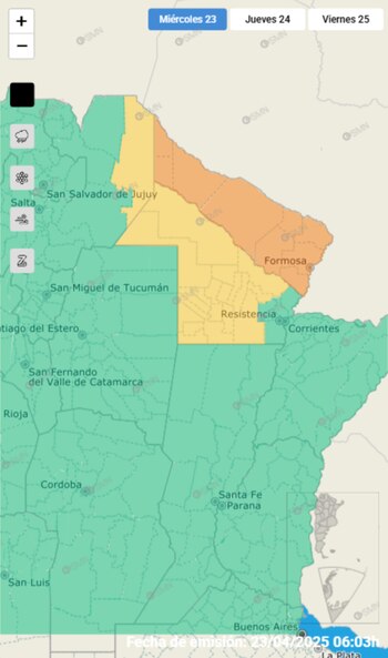 Hay tres provincias en alerta