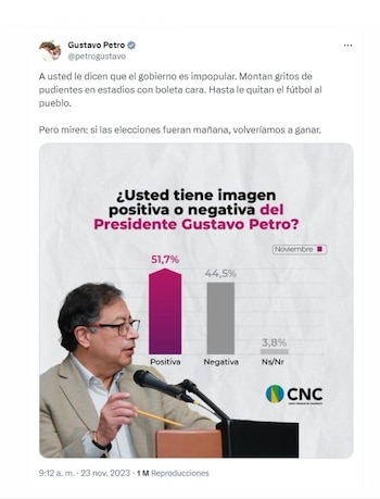 Con esta publicación, el presidente